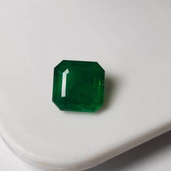 7.5X7.5 MM Rich Green Natural Emerald Square Octagon 2.06 Carat High Vibrancy Natural Rich Emerald-Top Color Emerald-Loose Emerald Octagon