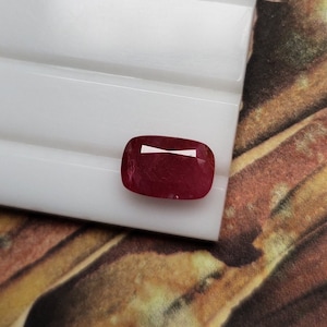 Untreated Natural Ruby Red Color Cushion Cut 4.04 carat 7x11 mm Tajikistan Ruby Loose Gems Jewelry Making Precious Gemstone