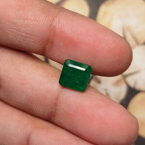 Natürliche Smaragd Quadrat Achteck 2.26 Karat 8 x 8 mm Vivid Grün Lose Unbehandelte Sambia Smaragd Edelsteine