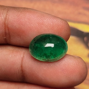 Natural Emerald Green Oval Cabochon 7.27 carat Oval Emerald Cabochon Loose Untreated Cabochon Ring size Emerald Gemstone