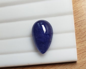 Natural Tanzanite Cabochon Pear 21.50 Carat Big Size Smooth Stone Tanzanite Gemstone, Jewelry Making