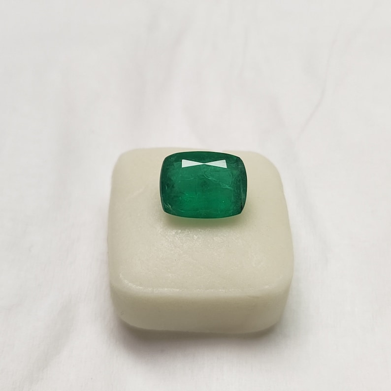 Natural Emerald Cushion 6x8 mm 1.20 Cts green-Loose Emerald Cushion shape Gemstone-Emerald Engagement Custom Ring-Green Emerald Cushion