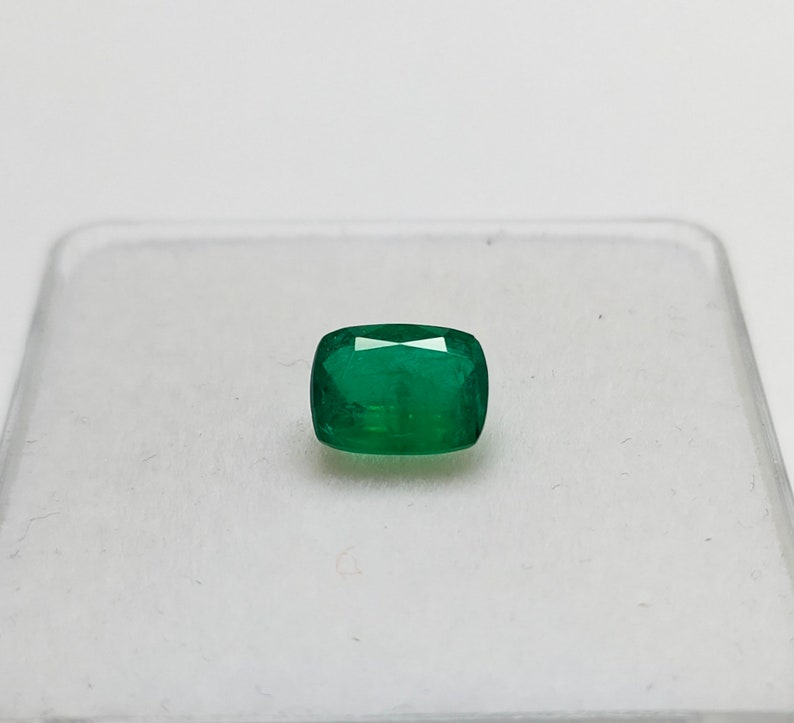 Natural Emerald Cushion 6x8 mm 1.20 Cts green-Loose Emerald Cushion shape Gemstone-Emerald Engagement Custom Ring-Green Emerald Cushion