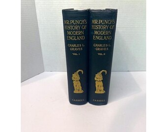 Mr. Punch's History Of Modern England Charles L Graves Vol I and Vol II Vintage