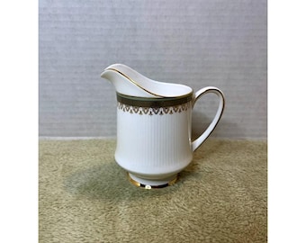 Paragon Kensington Fine Bone China Creamer Gold Green Filigree England Vintage