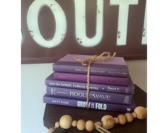 Purple Decorative Books: Home Decor, Bookshelf, Staging and Display Curated 4 U