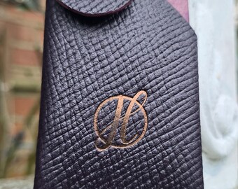 Cartera fina para tarjetas de piel vegetal color canela