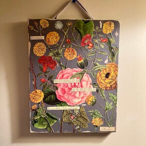 Flower Garden Decoupage Plaque