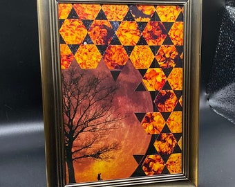 Harvest Moon & Hexagons Collage