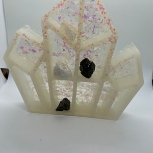 Resin Crystal glow in the dark shelf light activated