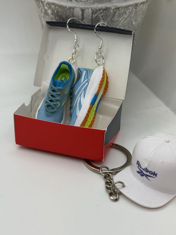 Sneaker Earrings and Key Chain With Box Reebok Mini Brands UK