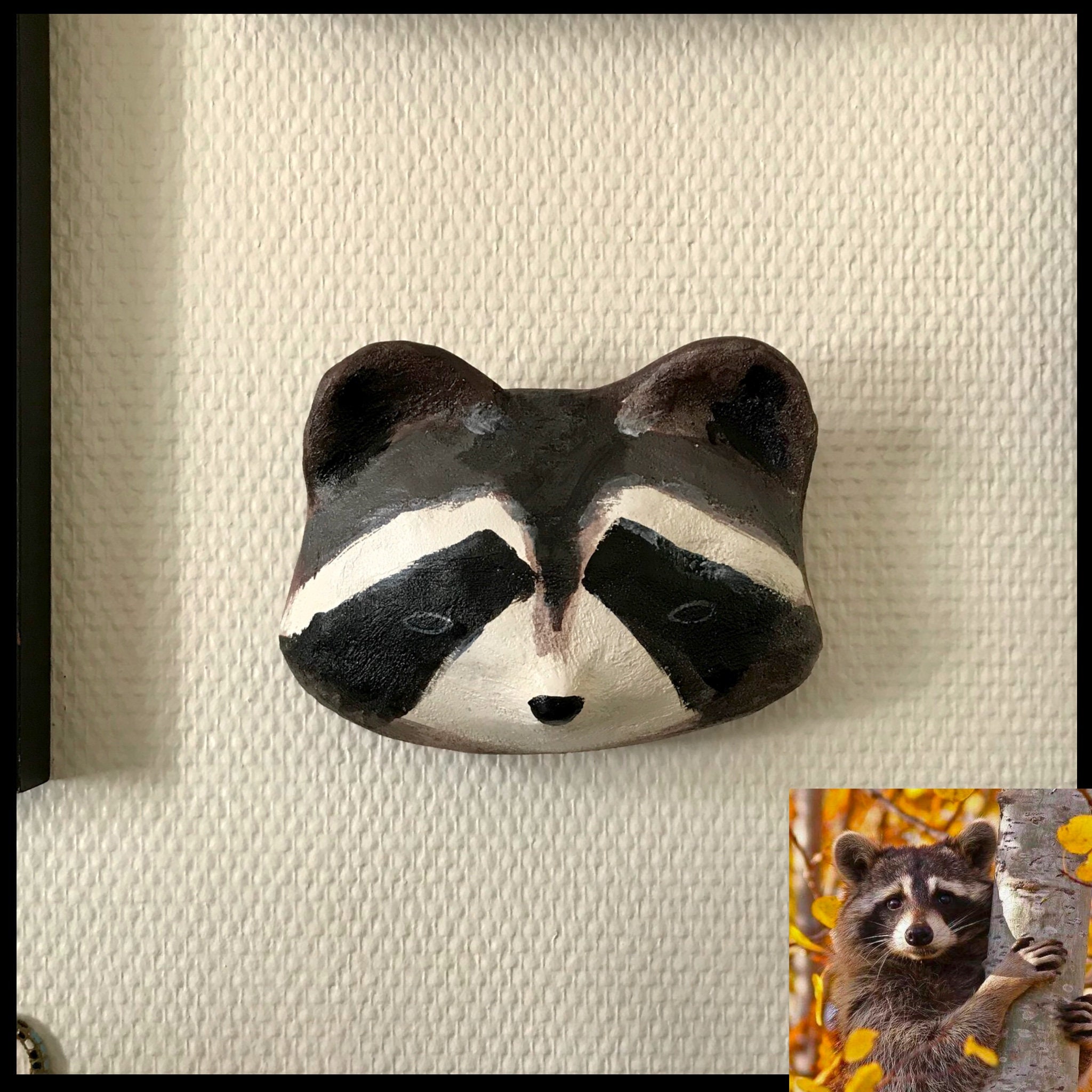 Sculpture Tête de Raton Laveur