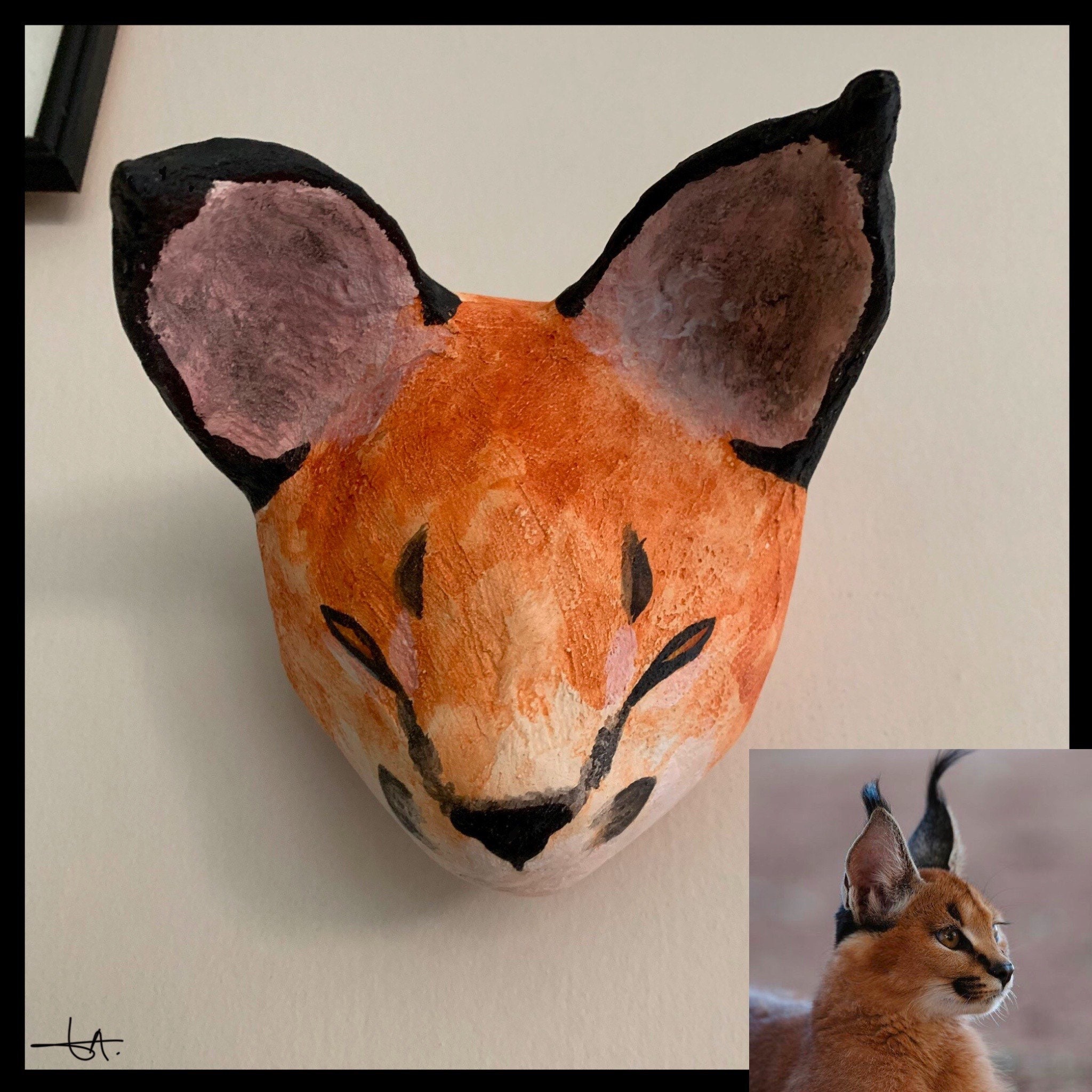 Sculpture Tête de Caracal