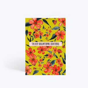 Carte de fête des mères heureuse, fleurs, fleurs, carte florale, carte de fête des mamans, cartes de vœux faites à la main