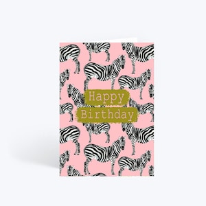 Greeting Cards, Tropical Card , Bright colours , zebra card , birthday card , greeting card , zebras , colourful birthday card , animal card