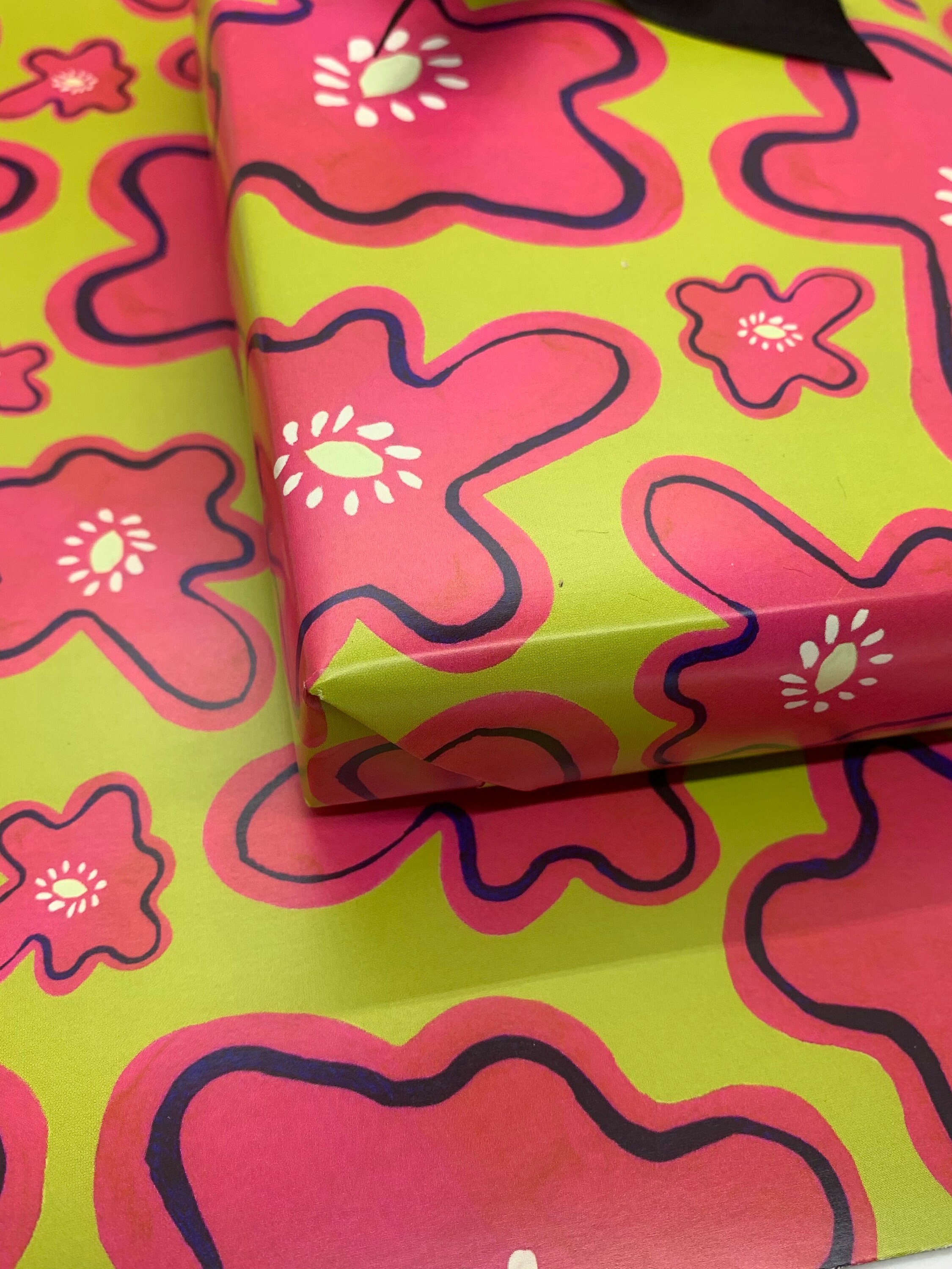 Floral wrapping paper Pink wrapping paper bright colourful Etsy