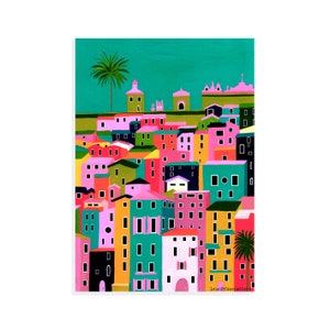 NEW PRINT , travel print , South of France , building, architecture , colourful , wall decor , gift ideas , travel collection , colourful image 2