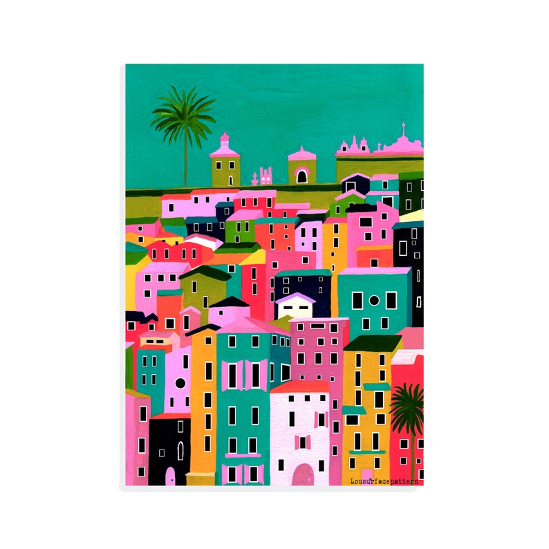 NEW PRINT , travel print , South of France , building, architecture , colourful , wall decor , gift ideas , travel collection , colourful image 2