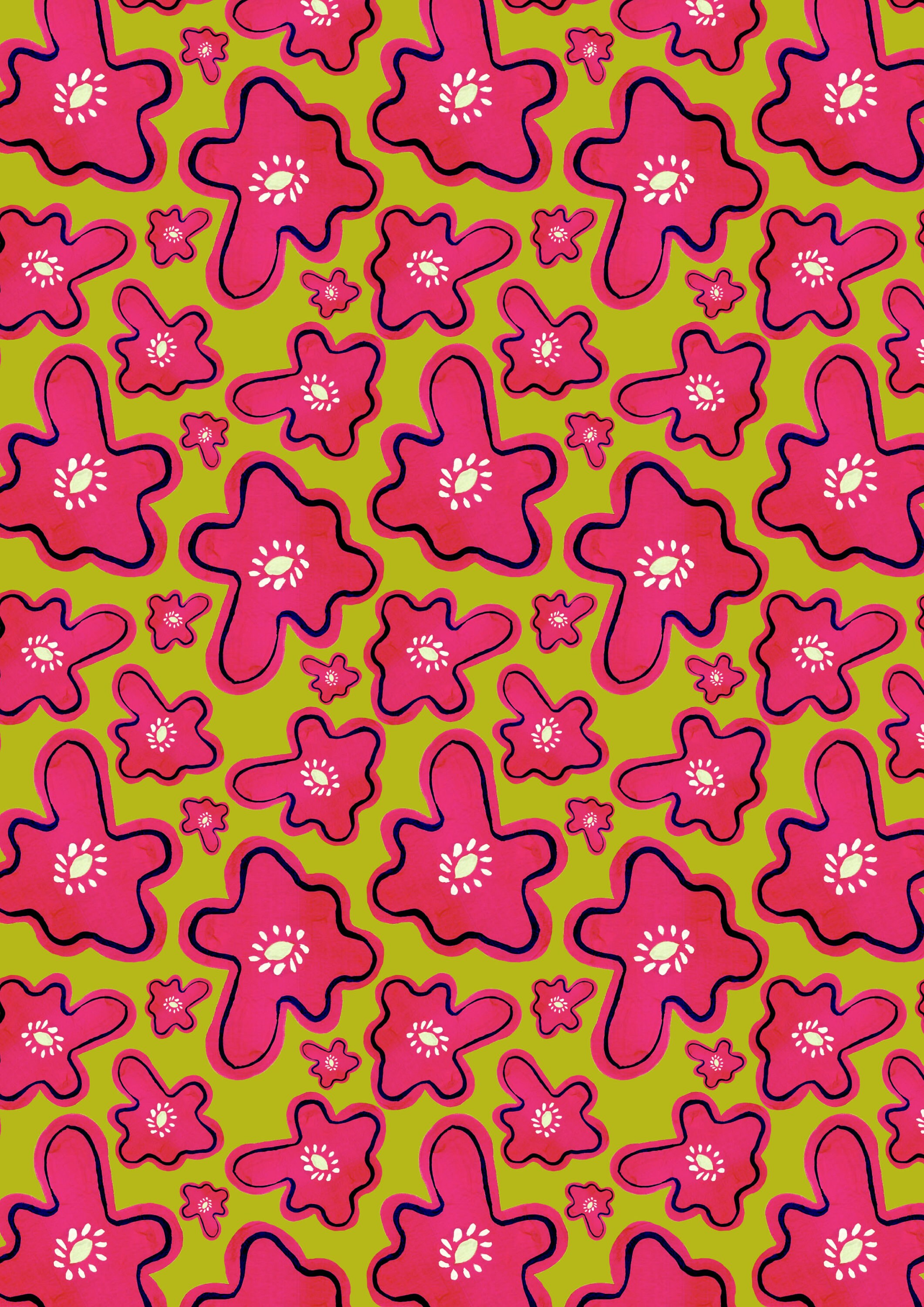 Floral wrapping paper Pink wrapping paper bright colourful Etsy