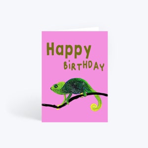 カメレオンカード、誕生日カード、グリーティングカード、誕生日カード、秋のカード