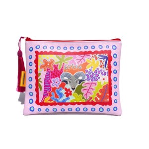 Aries zodiac vegan leather makeup bag, handmade, horoscope makeup bag, funky makeup bag, zodiac, cosmetic bag, gift ideas