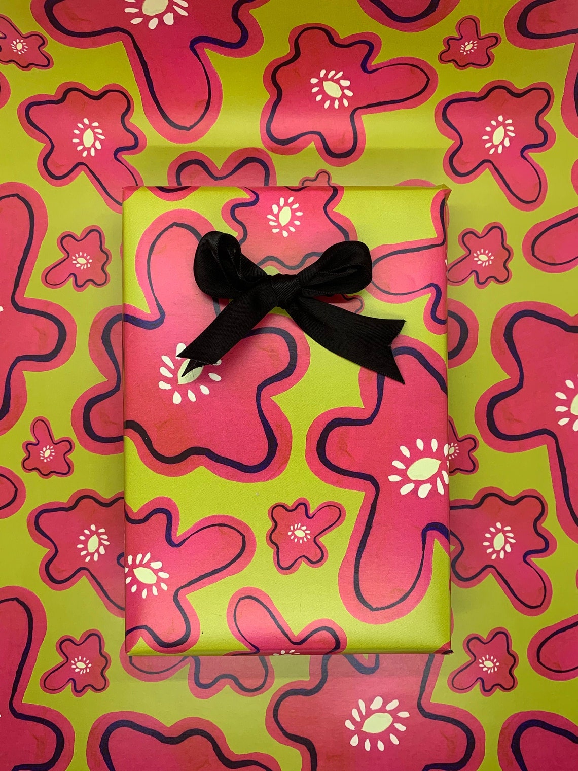 Floral wrapping paper Pink wrapping paper bright colourful Etsy