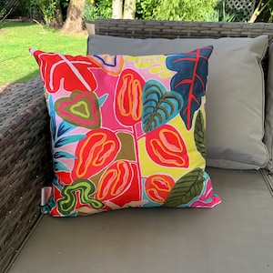 Outdoor cushions , waterproof cushions , tropicals , handmade , summer decor , summer cushions , weatherproof cushions , colourful image 8