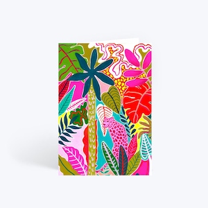Happy birthday card , tropical scene , colourful card , greeting card , handmade birthday card , animal card , tropicals , tropical card
