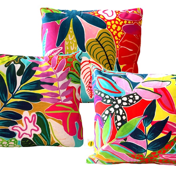 Outdoor cushions , waterproof cushions , tropicals , handmade , summer decor , summer cushions , weatherproof cushions , colourful