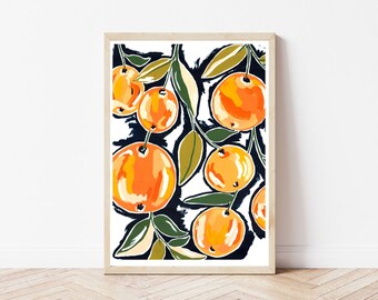 Orange Poster / Fruit Prints / Orange / Illustration / Wall Decor / Orange Print /
