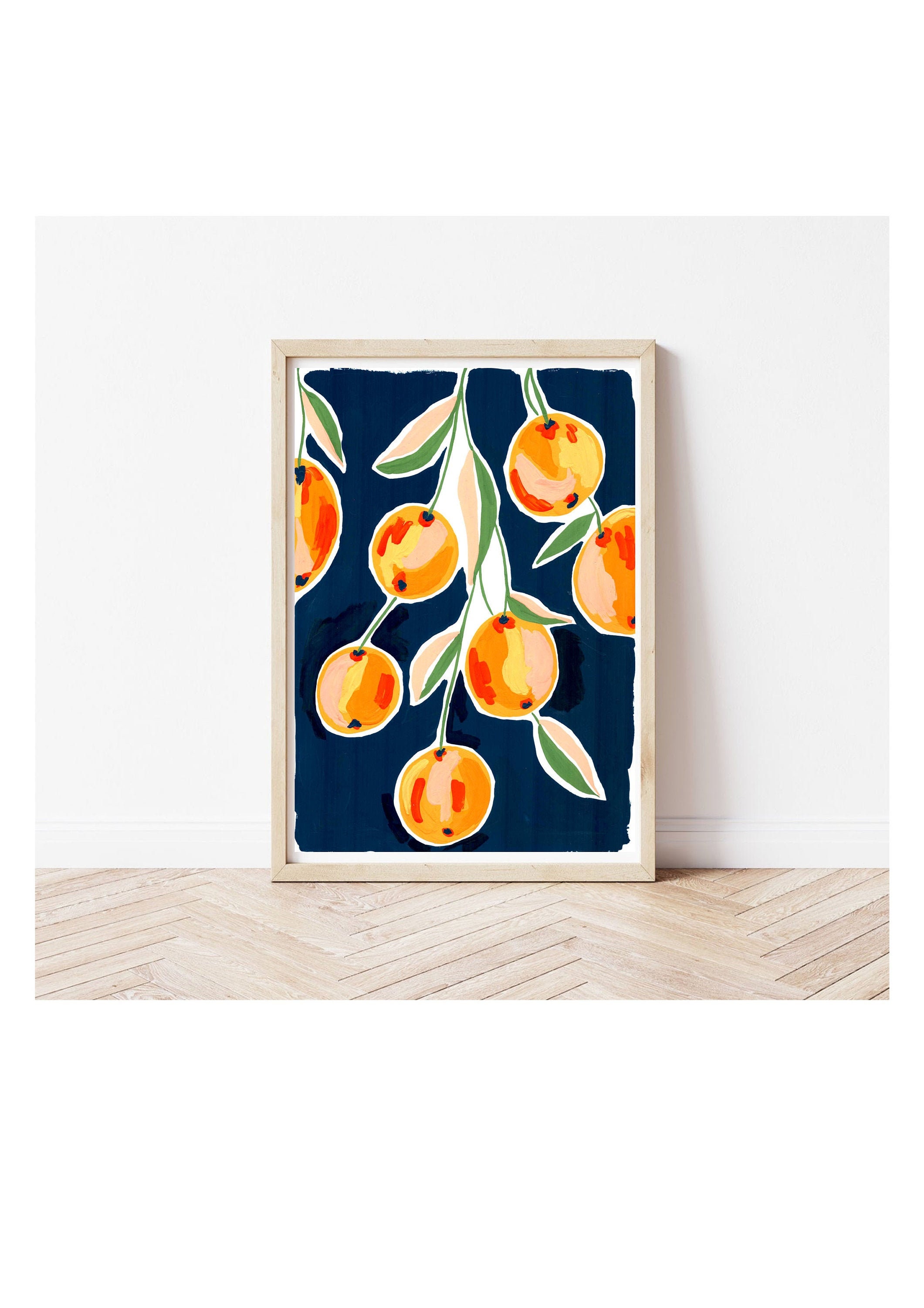 Orange Poster Oranges Print Bright Poster Gouache Etsy UK