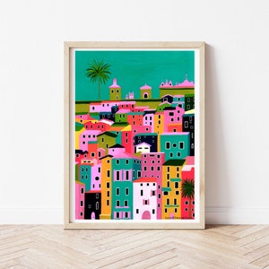 NEW PRINT , travel print , South of France , building, architecture , colourful , wall decor , gift ideas , travel collection , colourful image 1