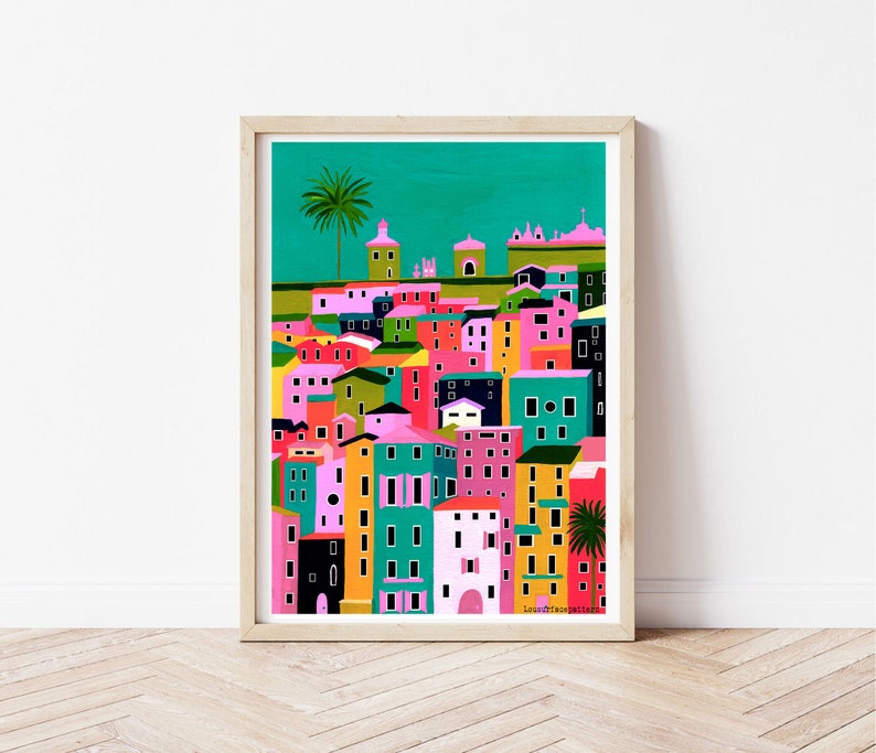 NEW PRINT , travel print , South of France , building, architecture , colourful , wall decor , gift ideas , travel collection , colourful image 1