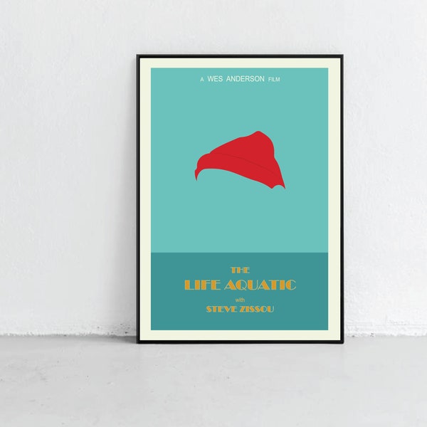 Life Aquatic Art Print // Digital File Download // Steve Zissou // Wes Anderson Film Poster // Minimalist Movie Poster