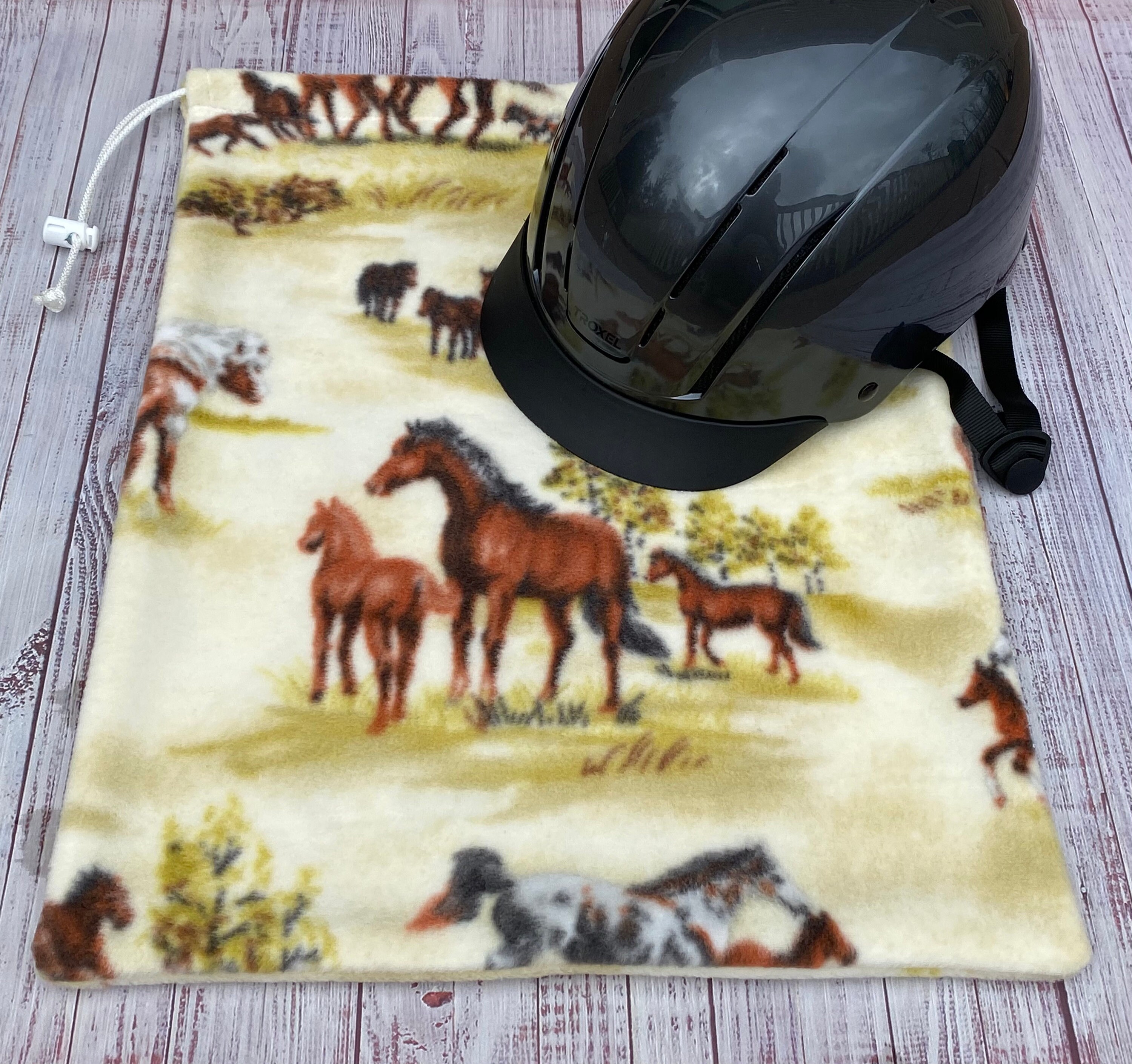Equestrian Helmet Bagrunning Wild Horses Horseback Riding Etsy
