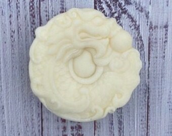 Iced Lavender Round Dragon Soap -Handmade, 1.8 oz, All Natural, Gift Soap