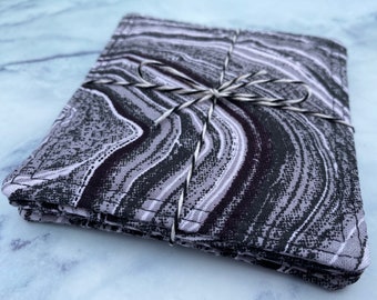 Oil Slick Coasters -Set of 4 Fabric Coasters, Reversible, Mug Rug, Washable, Cotton