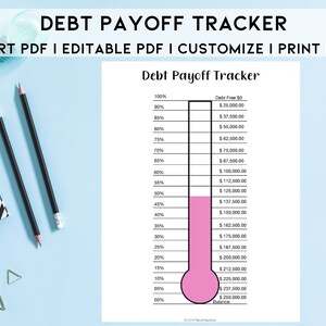 Debt Tracker, Debt Thermometer Printable , Debt Printable - Etsy