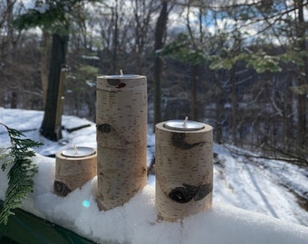 Birch Candles Holders