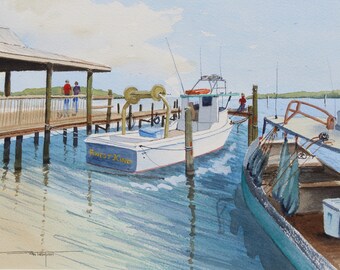 Finest Kind, Original Watercolor Painting, Nautical Art