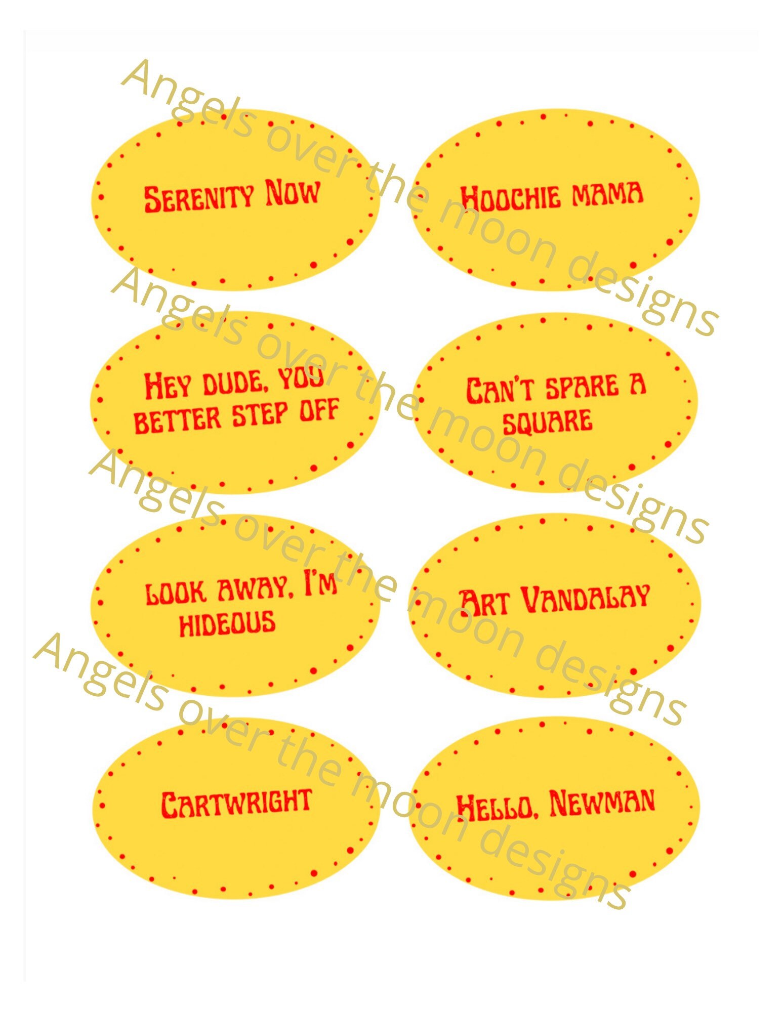 Seinfeld Sayings Printable for Parties - Etsy