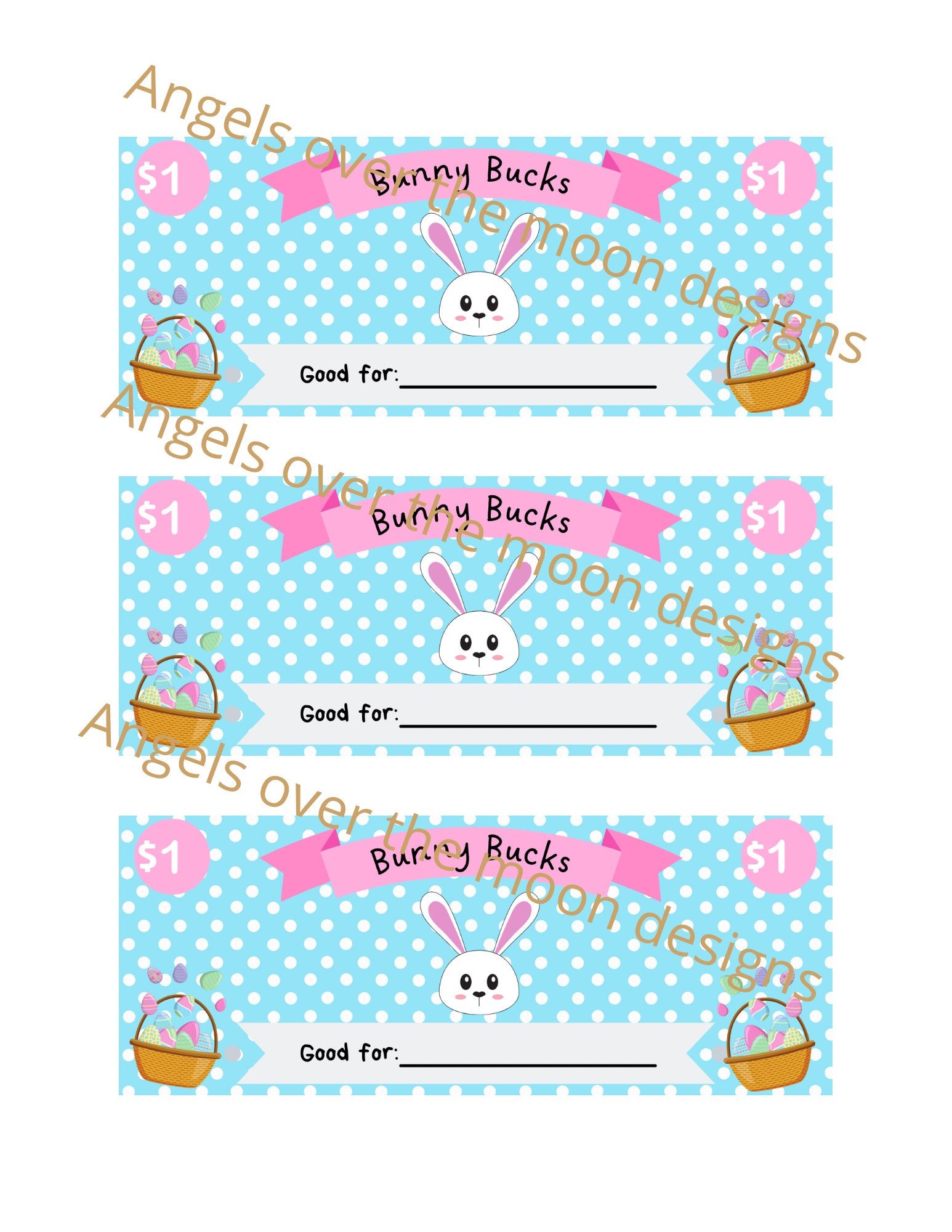 Bunny Bucks PRINTABLE Etsy