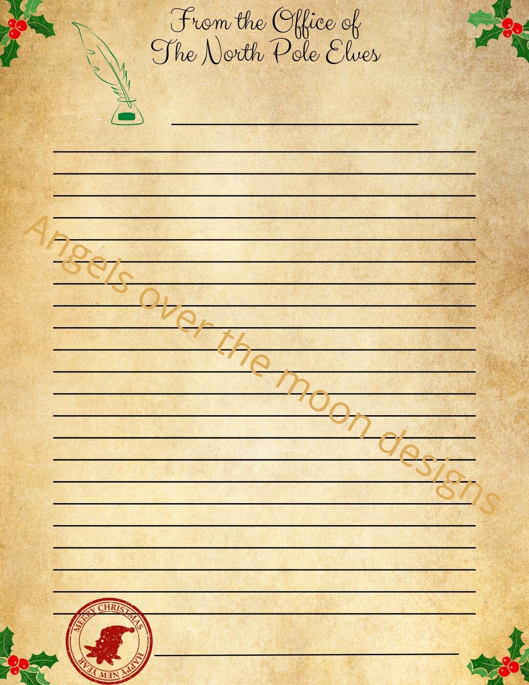 Elf North Pole Stationary Etsy
