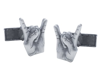 Gemelos Rock On Hand: Lata de regalo con baño antiguo y grabable