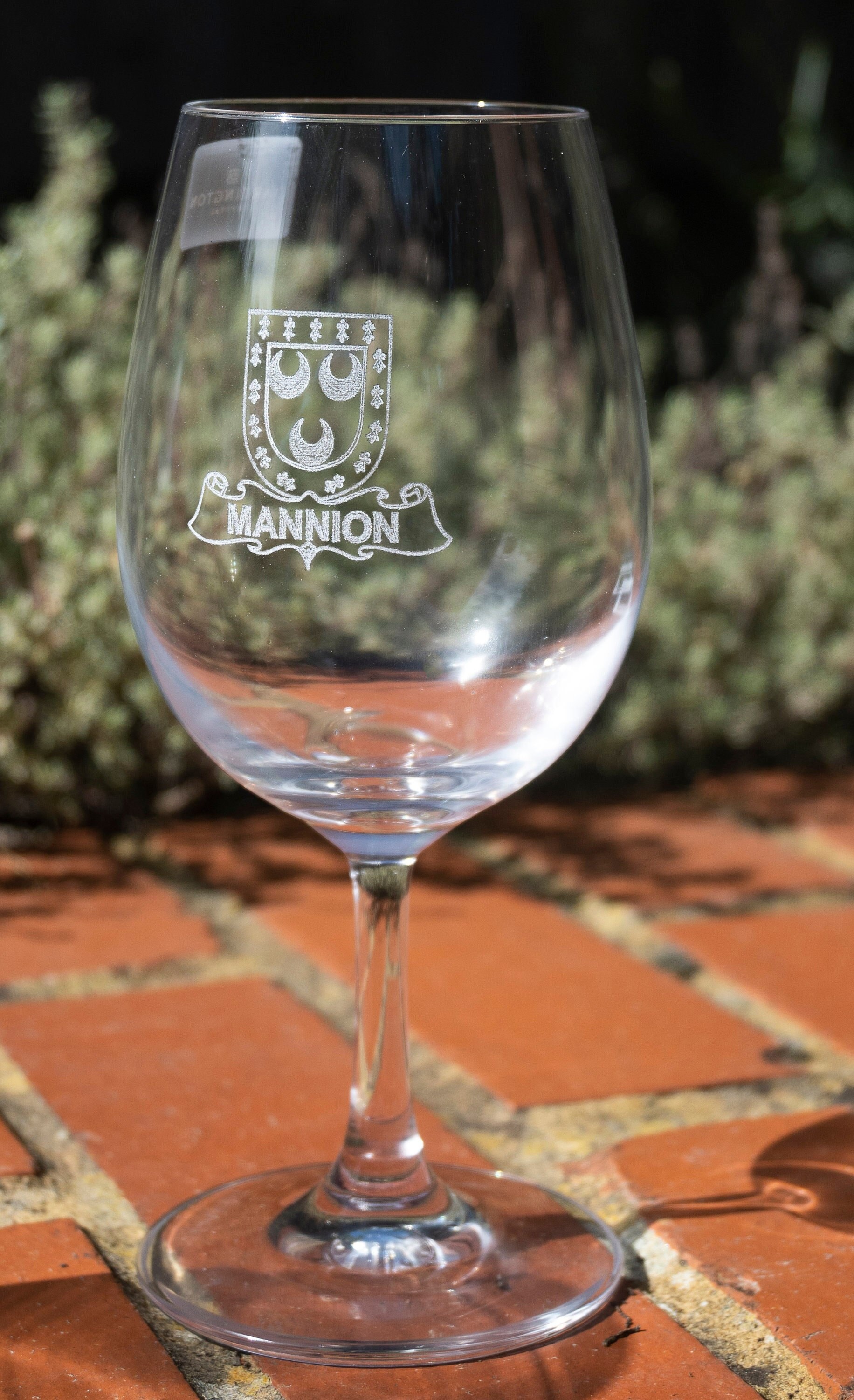 Irish Name Family Crest Engraved on to White Wine Glass