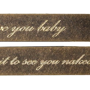 Antique Plated Brass Collar Stays to Personalise with Engraved Message Any Text