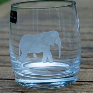 Elephant Engraved onto Darlington Crystal Tumbler
