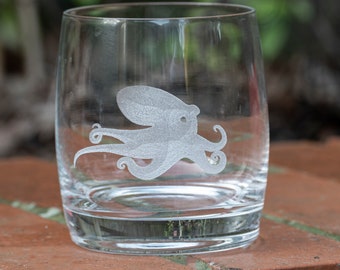 Octopus Engraved onto Darlington Crystal Tumbler