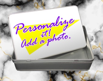 Custom Rectangle Silver Aluminum Gift Tin