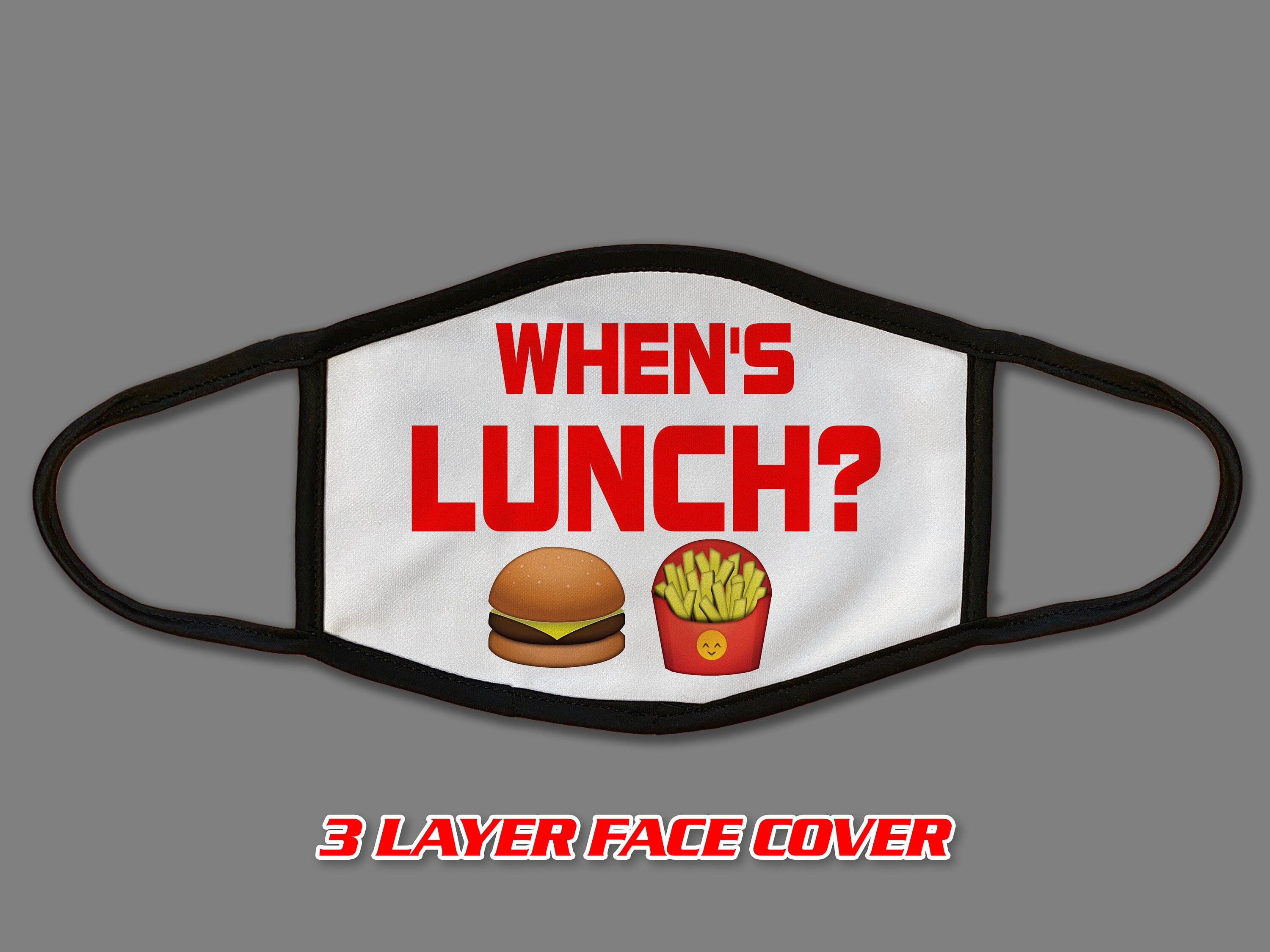 When's Lunch Emoji Inspired Fashion Face Cover Etsy UK